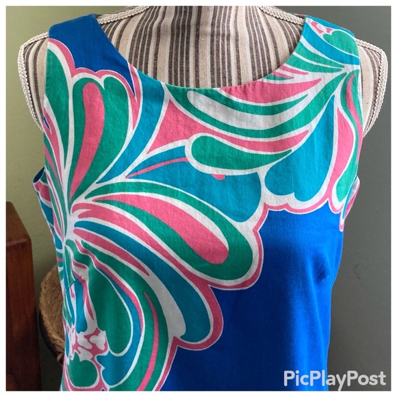 &Lilly Pulitzer Stephanie Shift Style#86273 Novelty Big Bang print Brewster Blue - Picture 3 of 16